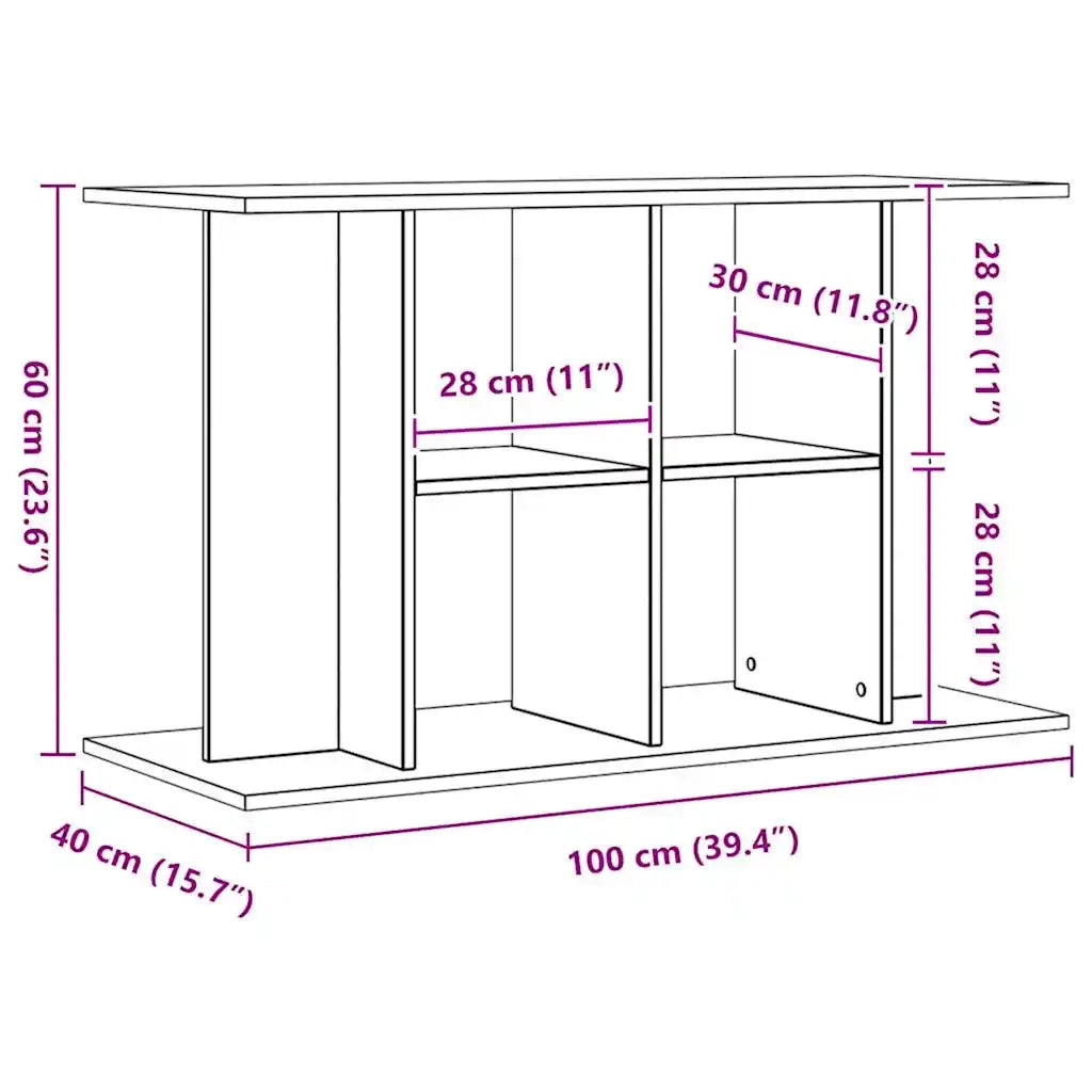Supporto Acquario 100x40x60 cm Multistrato Rovere Artigianale