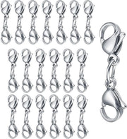 20 pezzi di allungamento di catena con chiusura a doppia fibbia argentata per gioielli - bracciali e catene