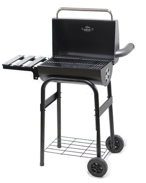 Barbecue a Carbone  con Affumicatore 84x48x116 cm in Acciaio con Ruote Saturnino
