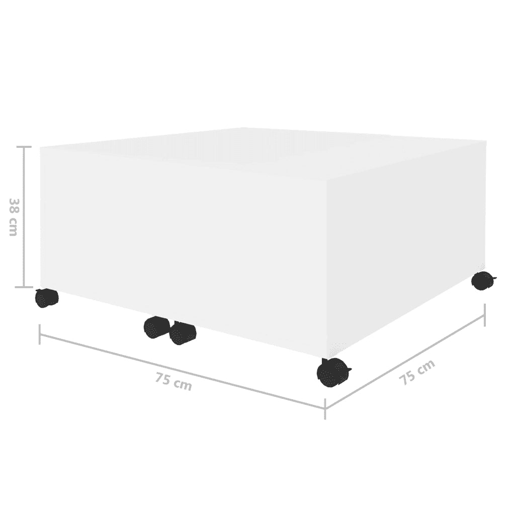 Tavolino da Salotto Bianco 75x75x38 cm in Legno Multistrato 806867