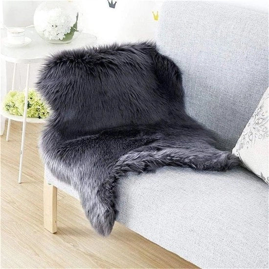 Tappeto in Faux Pelle di Cervo di Alta Qualità per Salotto e Camera da Letto, Bianco, Grigio, Nero