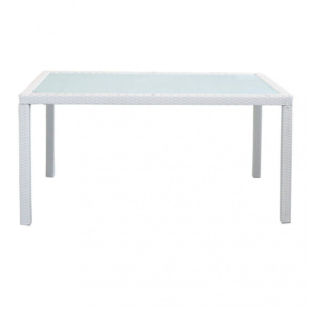 Tavolo Azore 150x90 cm in Wicker Bianco