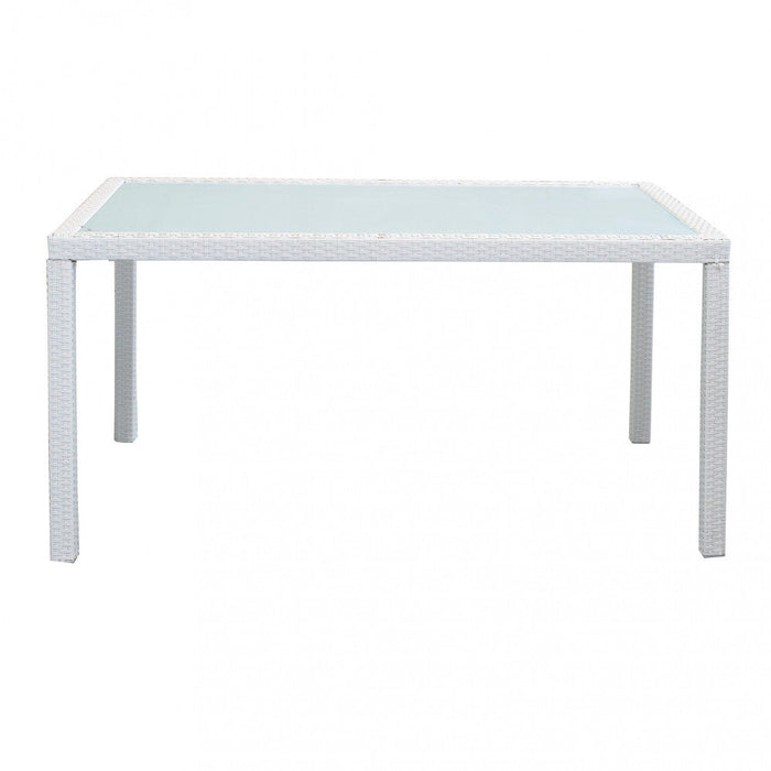 Tavolo Azore 150x90 cm in Wicker Bianco