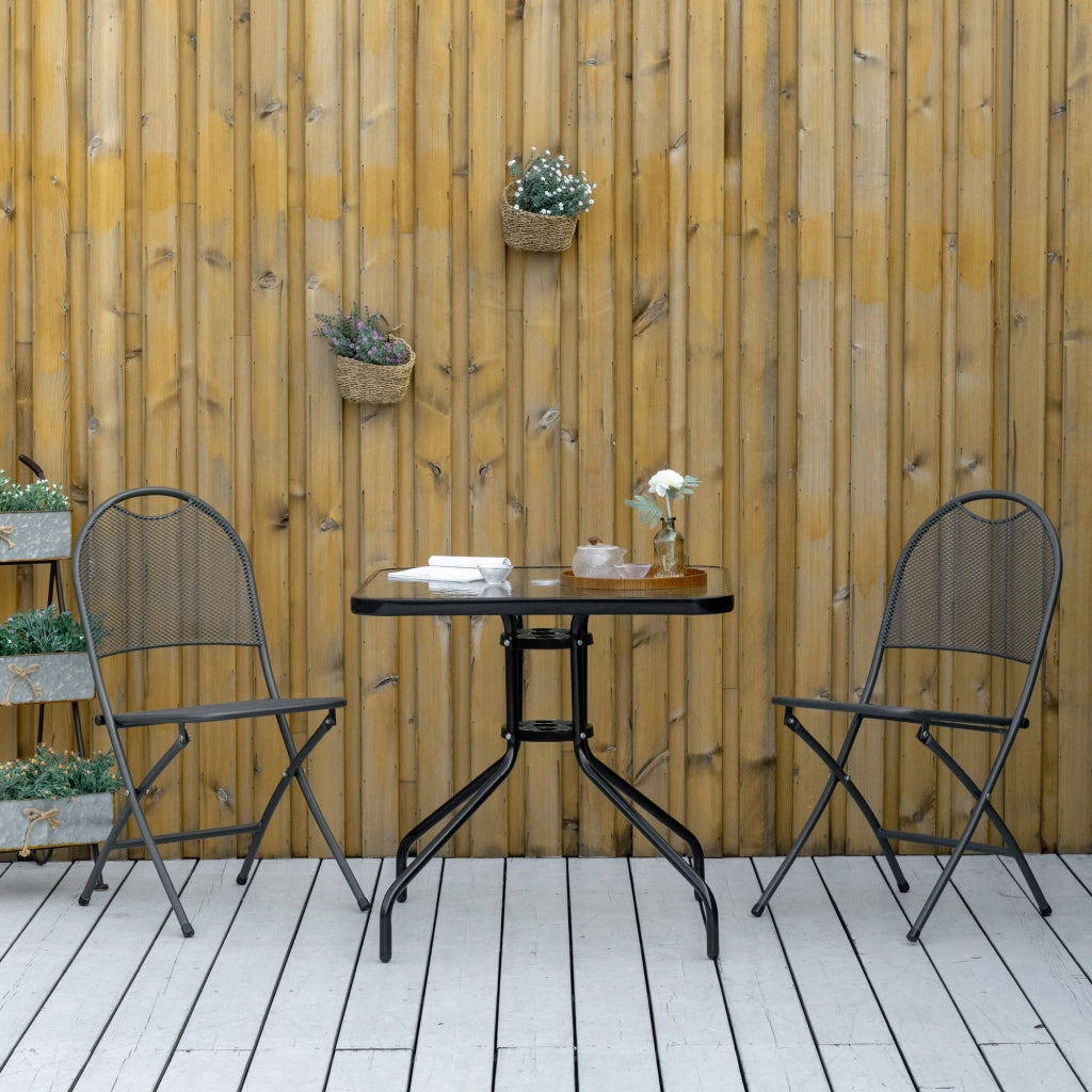 Tavolo da giardino pieghevole ¨C zephmum ¨C nero 76x76 cm