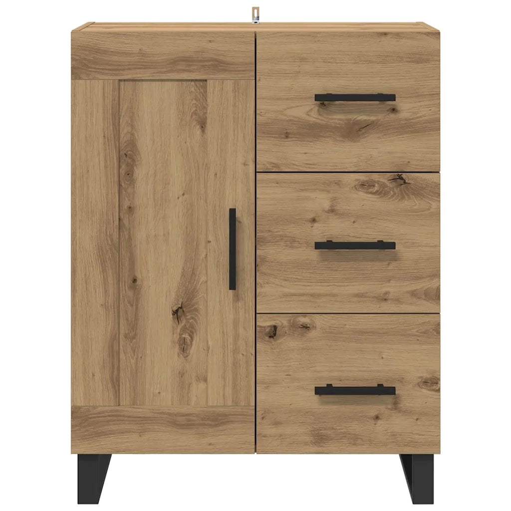 Credenza con Cassetto-Buffet-Armadio da cucina Rovere artigianale 69,5 x 34 x 90 cm 778676