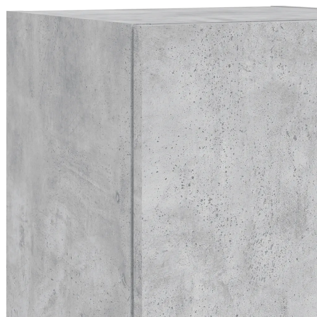 Mobili TV a Muro con LED 5pz Grigio Cemento Legno Multistrato 3216607