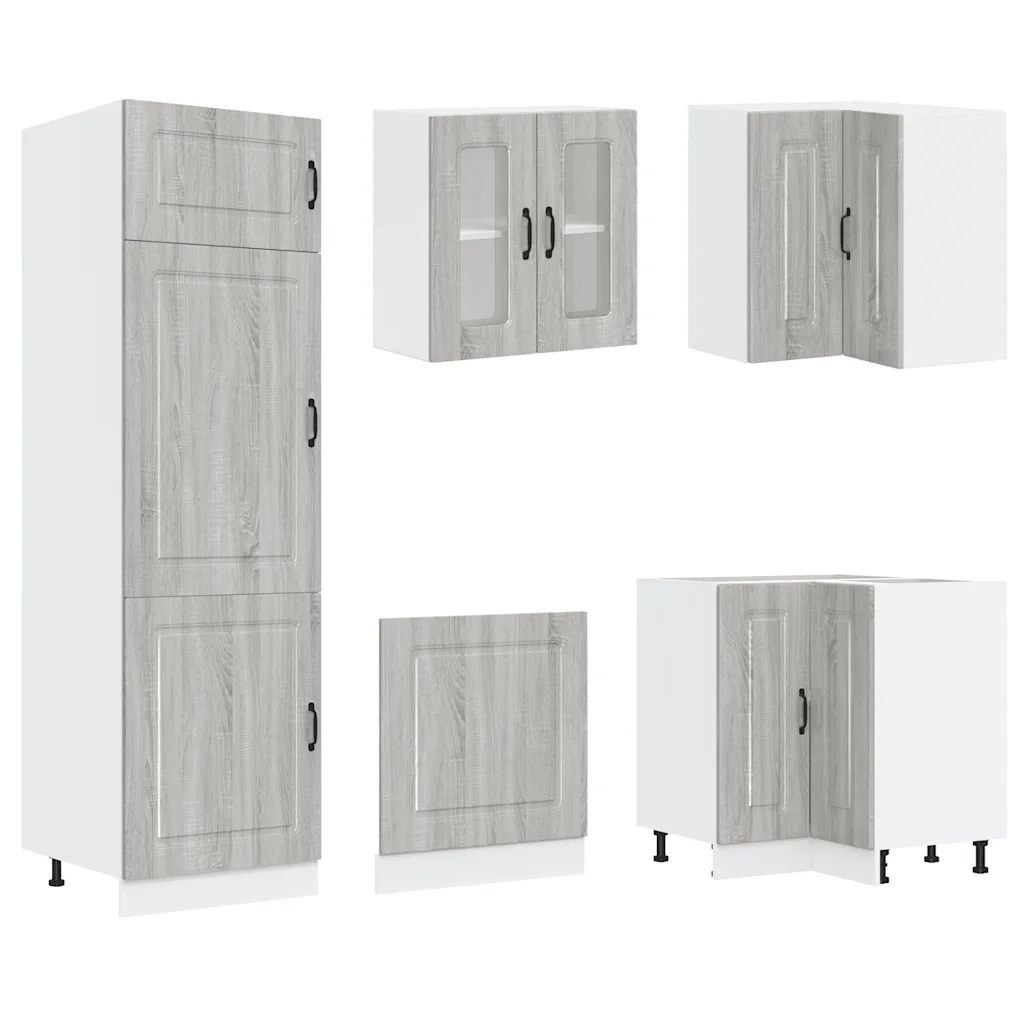 Set Mobili da Cucina 14 pz Kalmar Grigio Sonoma in Truciolato