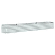 Fioriere | Cassetta per fiori | Letto Rialzato Giardino 400x80x44 cm in Acciaio Zincato Argento