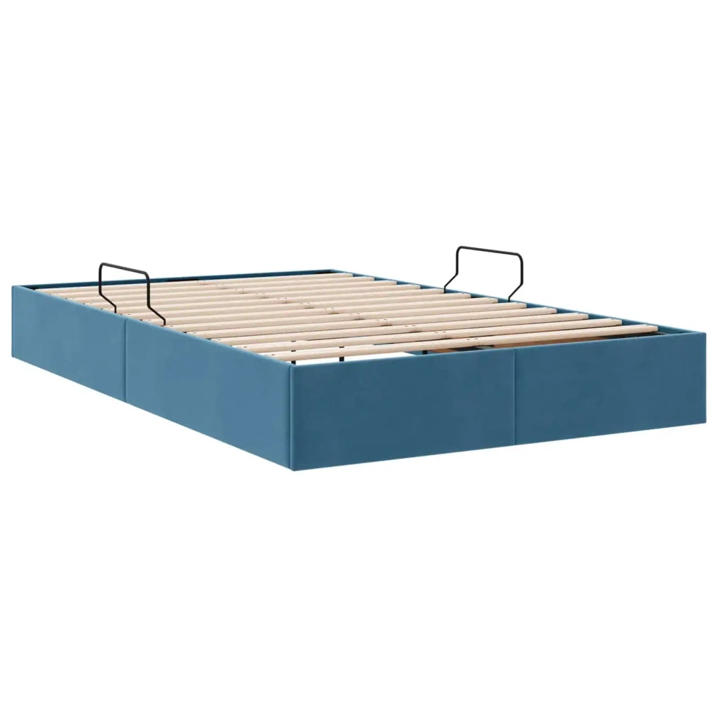 Letto ottomano con archiviazione Blu Scuro 120 x 200 cm Velluto