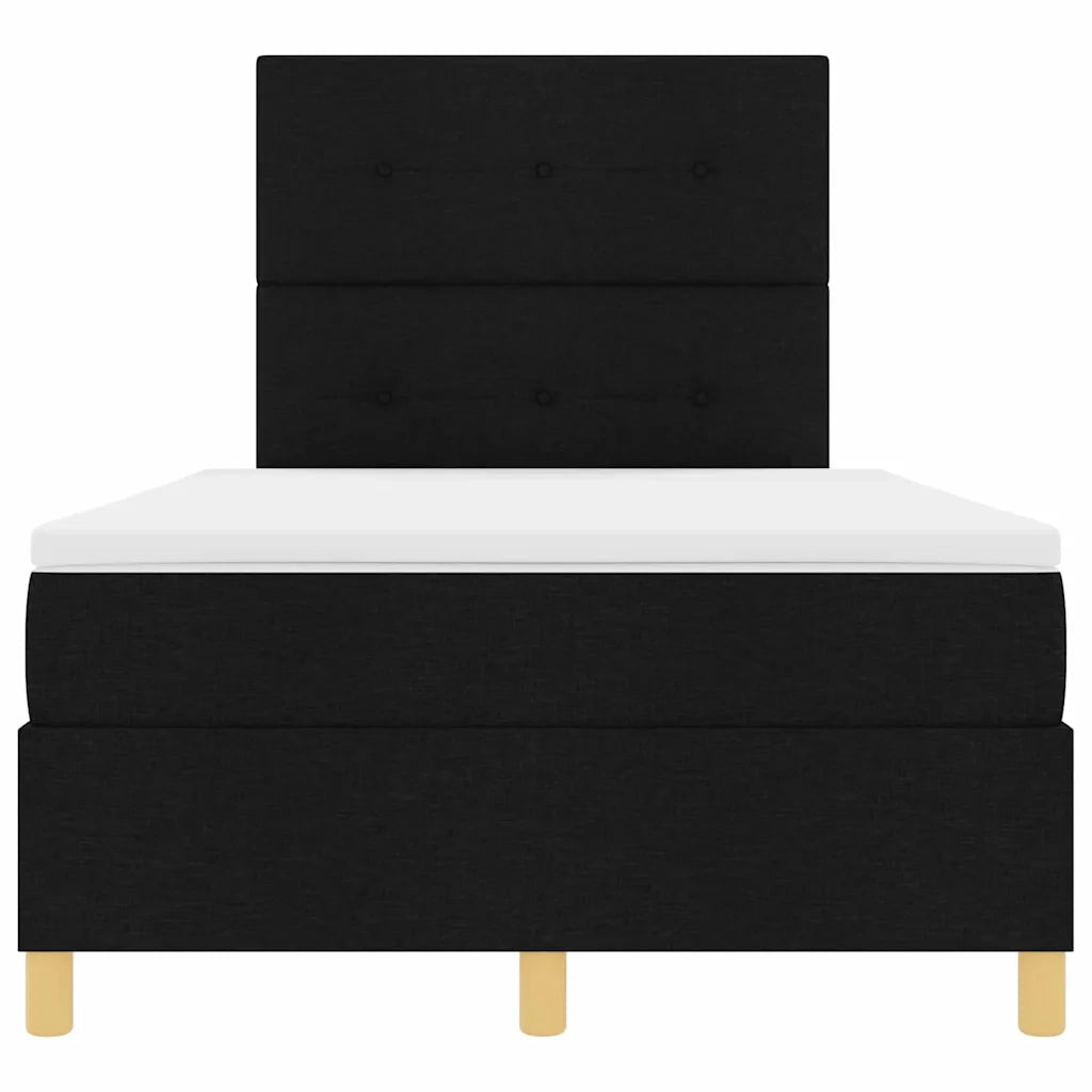Letto a Sorgente LED con materasso Nero 120 x 200 cm Tessuto 3343091
