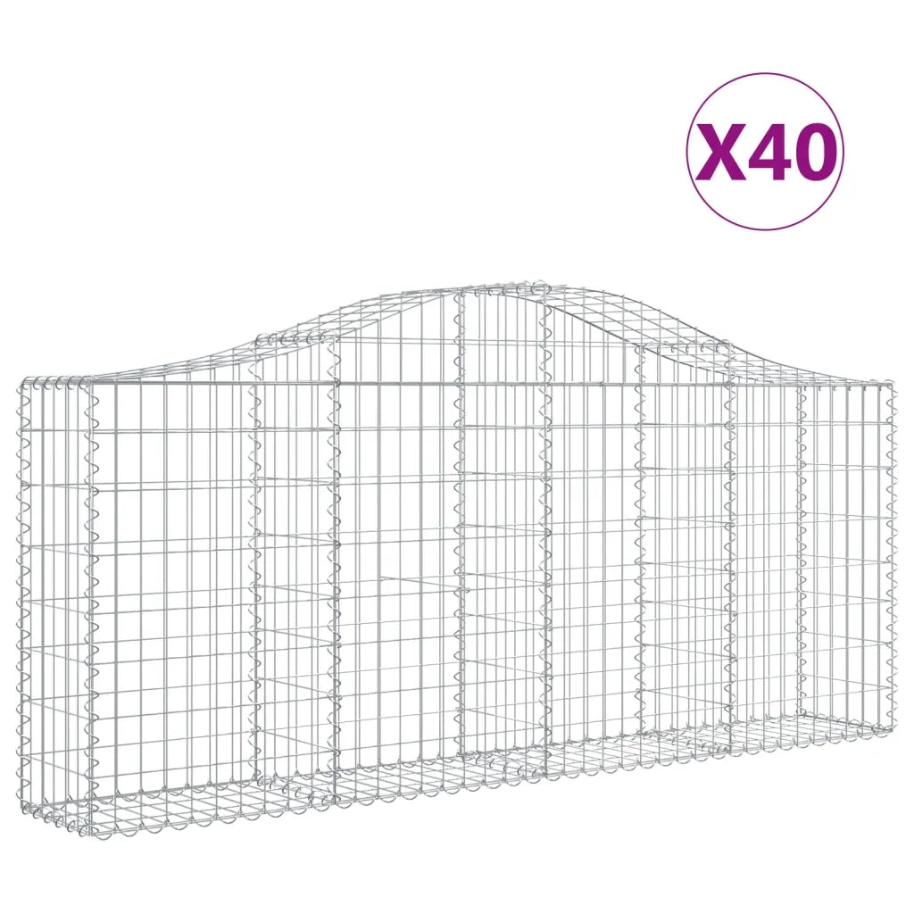 Cesti Gabbioni ad Arco 40 pz 200x30x80/100 cm Ferro Zincatocod mxl 99961