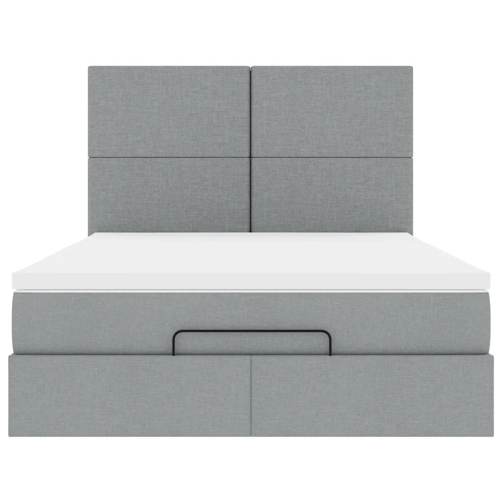 Struttura Letto Pouf con Materasso 140x200 cm in Tessuto 3313927