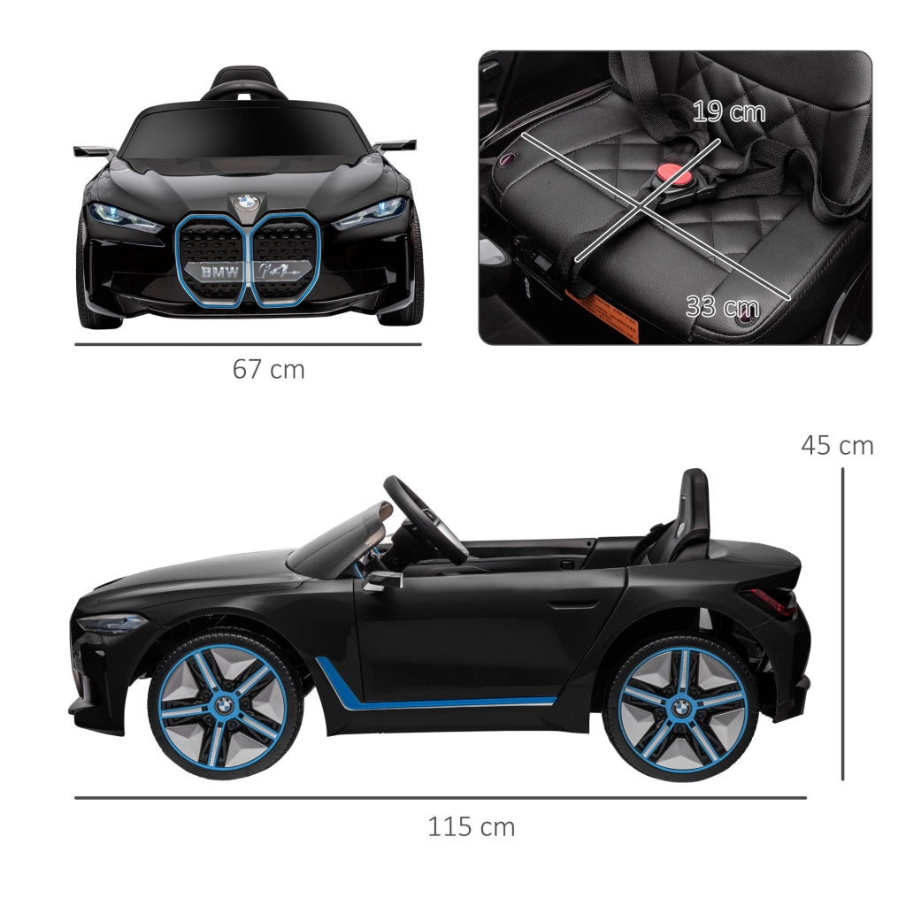 EasyComfort Macchina Elettrica per Bambini 3-6 Anni con Licenza BMW con Telecomando, Clacson e Fari, 115x67x45 cm, Nera
