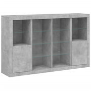 Buffet credenza cassettiera armadio mobile contenitore organizer per cucina soggiorno salotto con luci LED 3 pezzi legno ingegnerizzato grigio 02_0037221