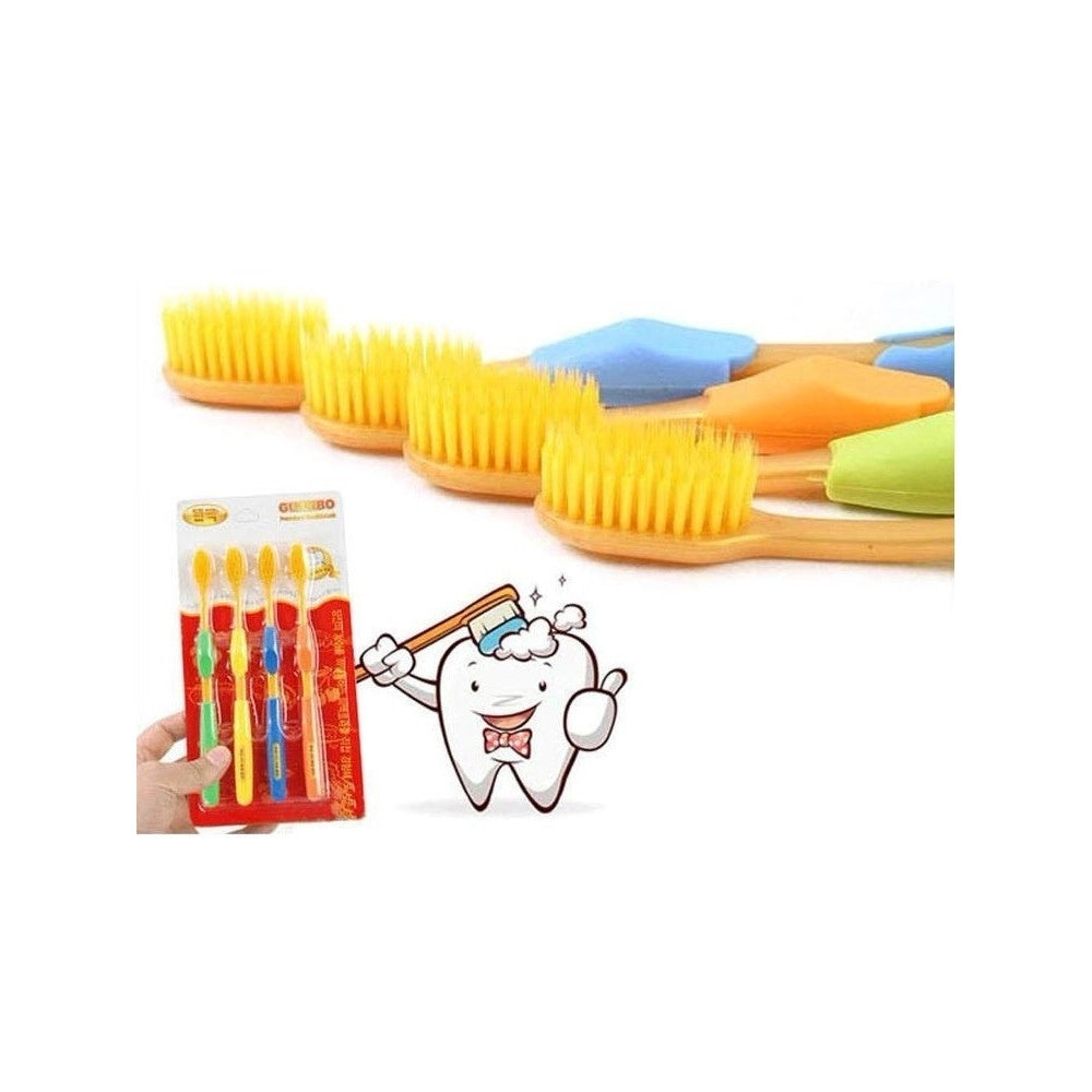 Trade Shop - Set 4 Pezzi Spazzolini Spazzolino Da Denti Setole Morbide Proteggi Gengive -