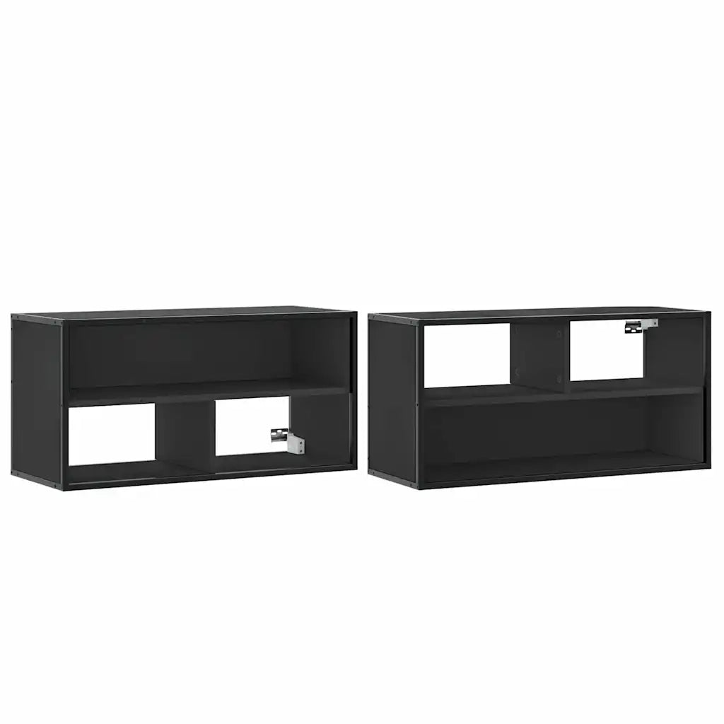 Mobile TV | Armadietto TV | Mobile Porta TV Nero 80x31x39,5 cm in Truciolato e Metallo