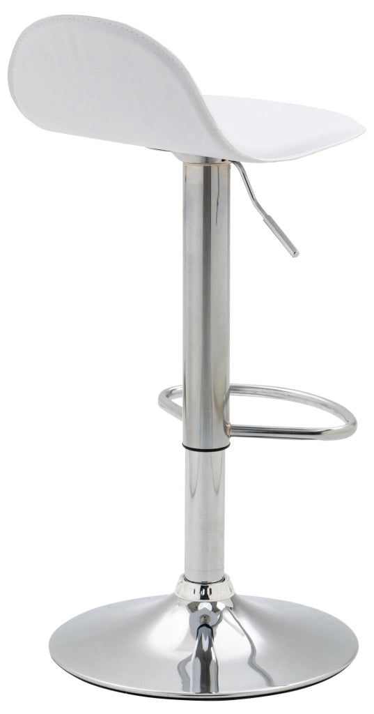 Set 2 Sgabelli Alti Lana in Similpelle bianco,cromo