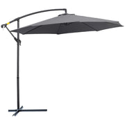 EasyComfort Ombrellone da Giardino 3x2.5 m a Braccio e Inclinabile con Manovella, in Acciaio e Poliestere Grigio