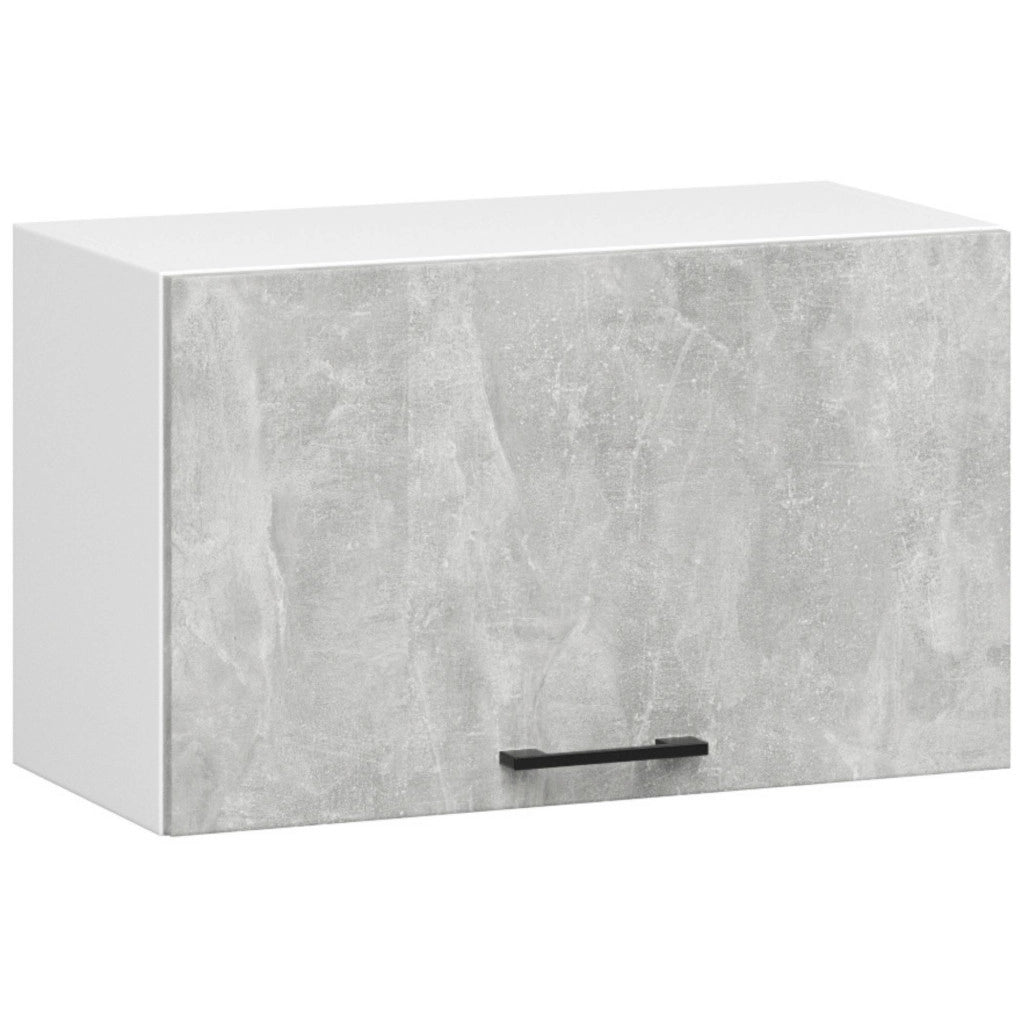 Set da cucina con vetrina AKORD OLIWIA 3,0 m Bianco 300 cm 11 ante 1 cassetto frontale Cemento 300×46×203 cm