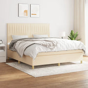 Giroletto a Molle con Materasso Crema 180x200 cm in Tessuto 3142518