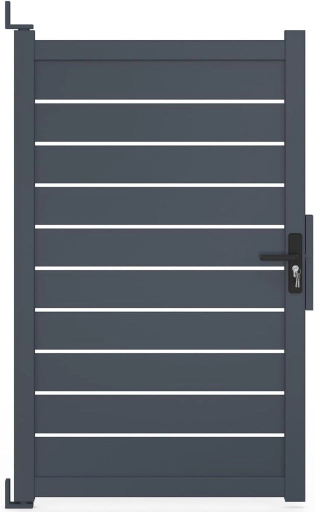 Porta a battente 100x160 cm in alluminio forato grigio antracite