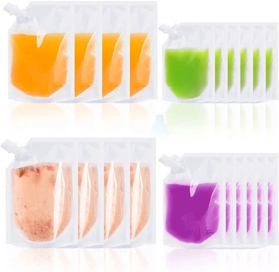 Zak per bevande riciclabile in plastica - contenitori nascondibili - 250ml/350ml/420ml/500ml - 6/4 pezzi - sicuro per alimenti e impermeabile