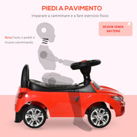 Auto Macchina Cavalcabile per Bambini Clacson e Musica Rossa