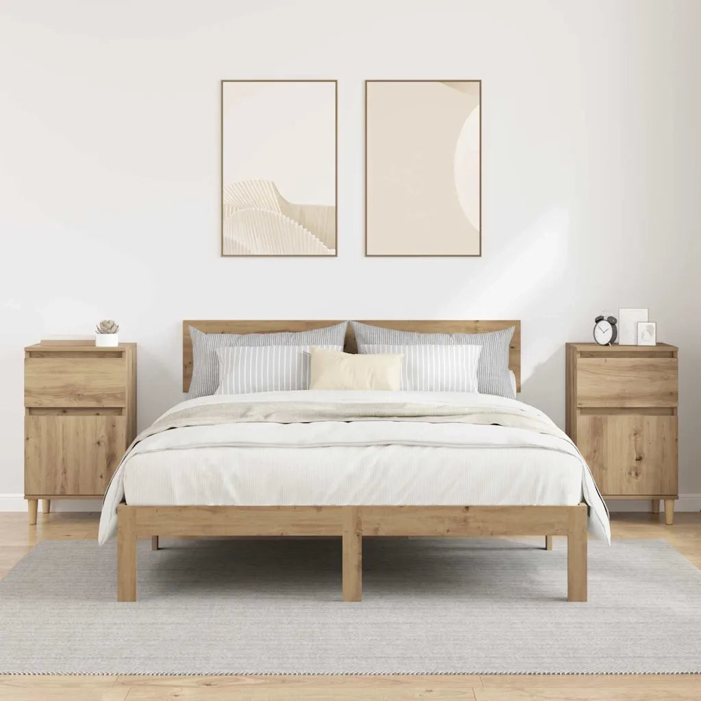 Armadio da Notte 2 pcs Rovere artigianale 40 x 35 x 70 cm