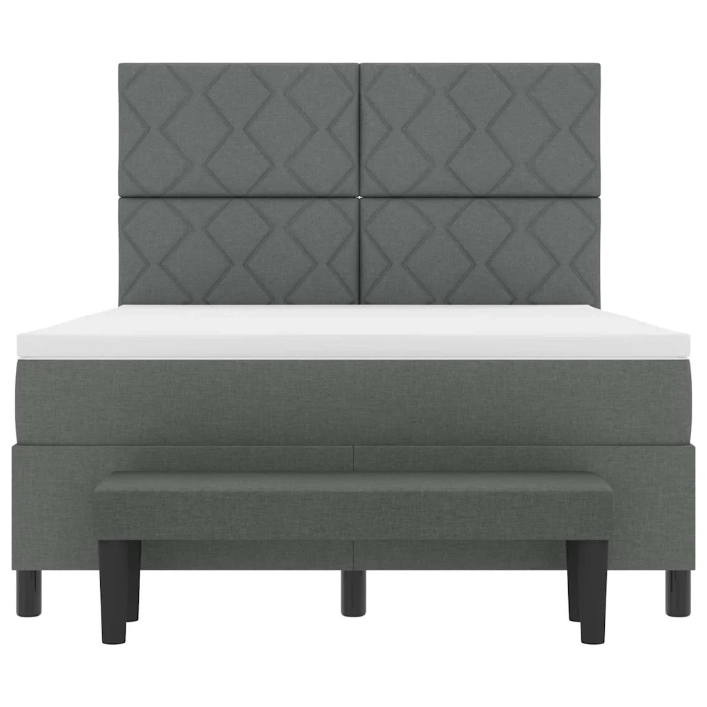 Letto a molle con materasso Grigio scuro 140 x 200 cm Tessuto 3344150