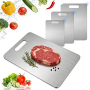 Set di 3 Snijplanken in Acciaio Inossidabile - BPA Inerte - Doppia Facia - Adatta per Carne/Frutta - Set di Snijplanken