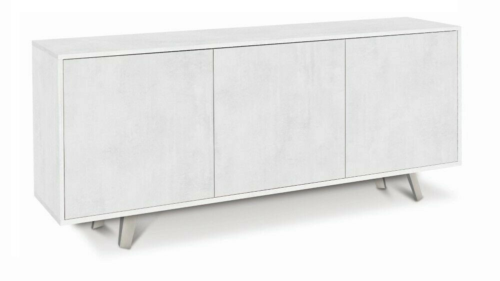 Mobile Madia 3 ante con apertura a spinta H74 L177 P41 colore Bianco Ossido 7073k Sarmog