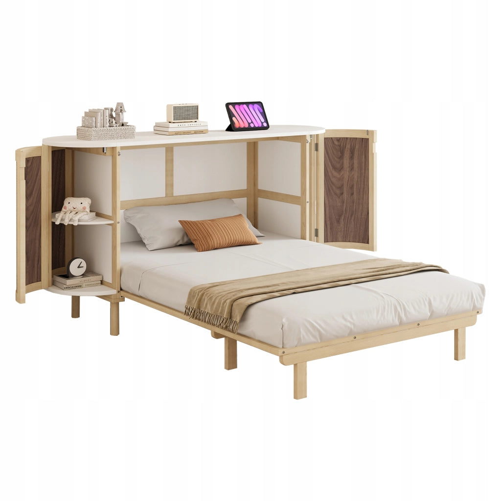 Letto armadio in rattan - Xylo - 140x200 cm