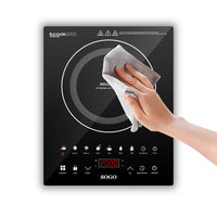 SOGO Cucina a Induzione Digitale Portatile 2000W Piastra in Vetro Touch LED 8 Temperature 7 Funzioni Timer Auto Spegnimento