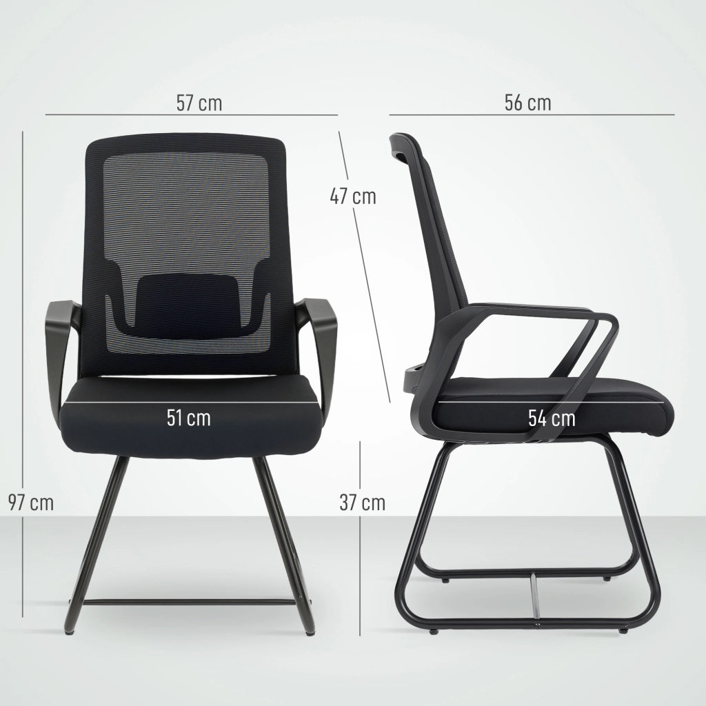 Sedia da ufficio ergonomica ¨C zephmum ¨C schienale in rete, supporto lombare, nero