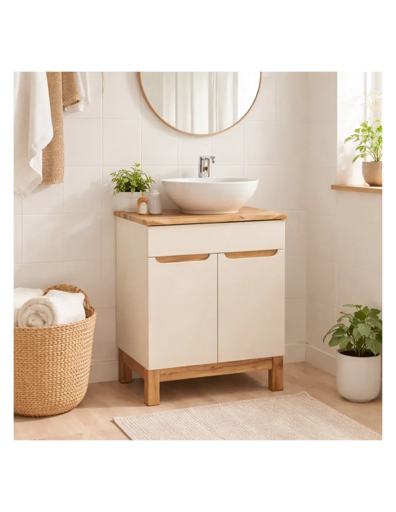 Piano per lavabo NATOURA 60,6 cm in MDF colore rovere Wotan