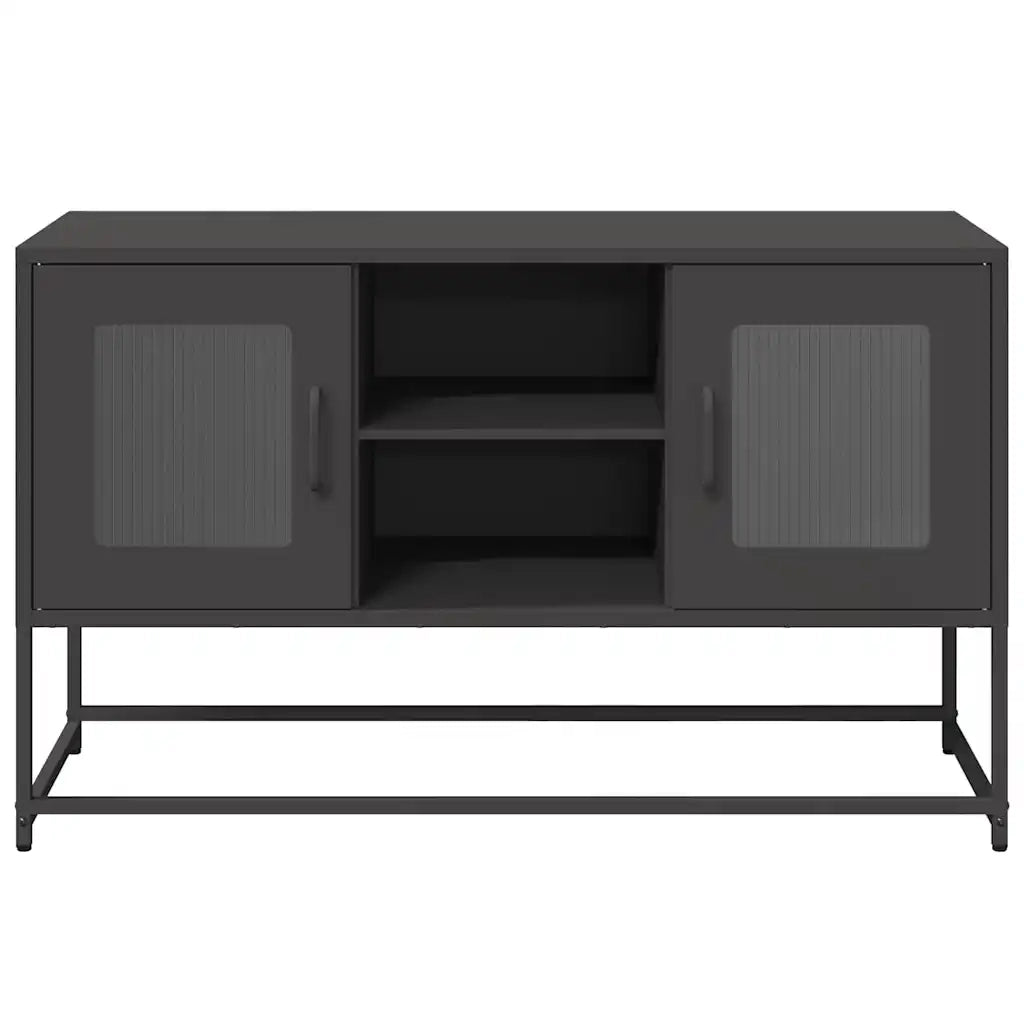 Mobile TV-Credenza per TV-Console TV Nero 100,5x39x60,5 cm in Acciaio 100759