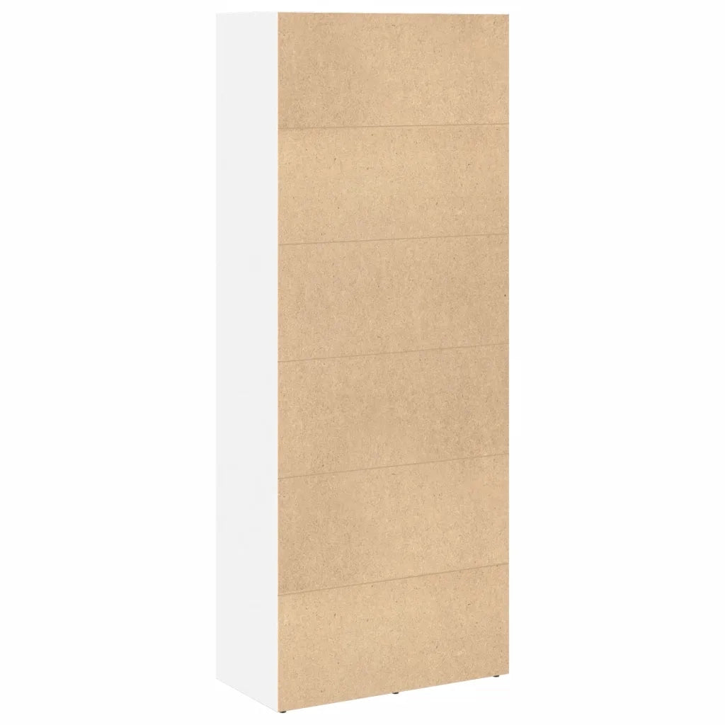 Libreria-Scaffale per Libri-Mobile di Stoccaggio Bianca 60x30x152 cm in Legno Multistrato