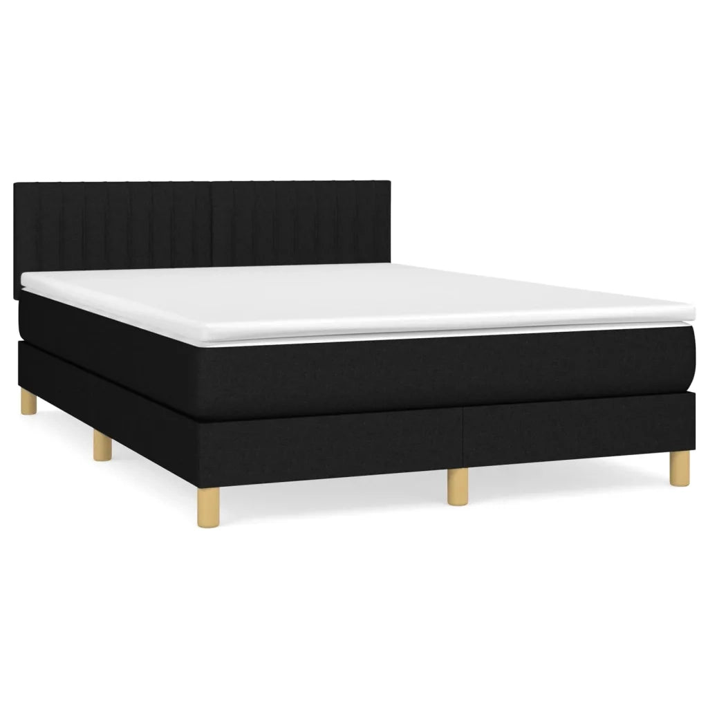 Giroletto a Molle con Materasso Nero 140x200 cm in Tessuto 3140779