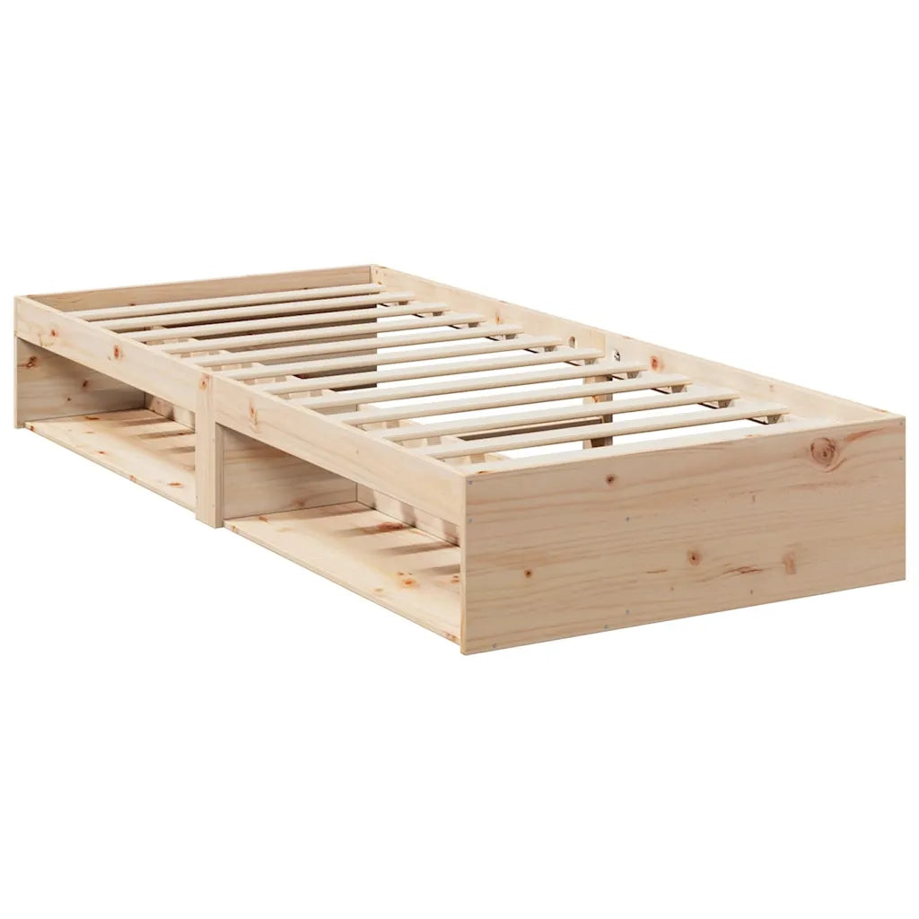 Divano Letto con Materasso 80x200 cm in Legno Massello di Pino 3324598