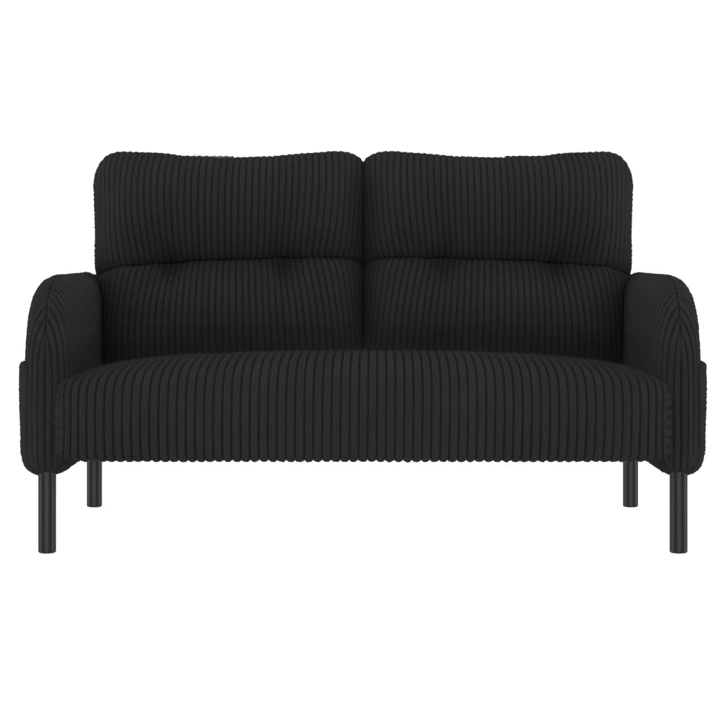 Set divano 3 pezzi con tasca laterale in corduroy nero