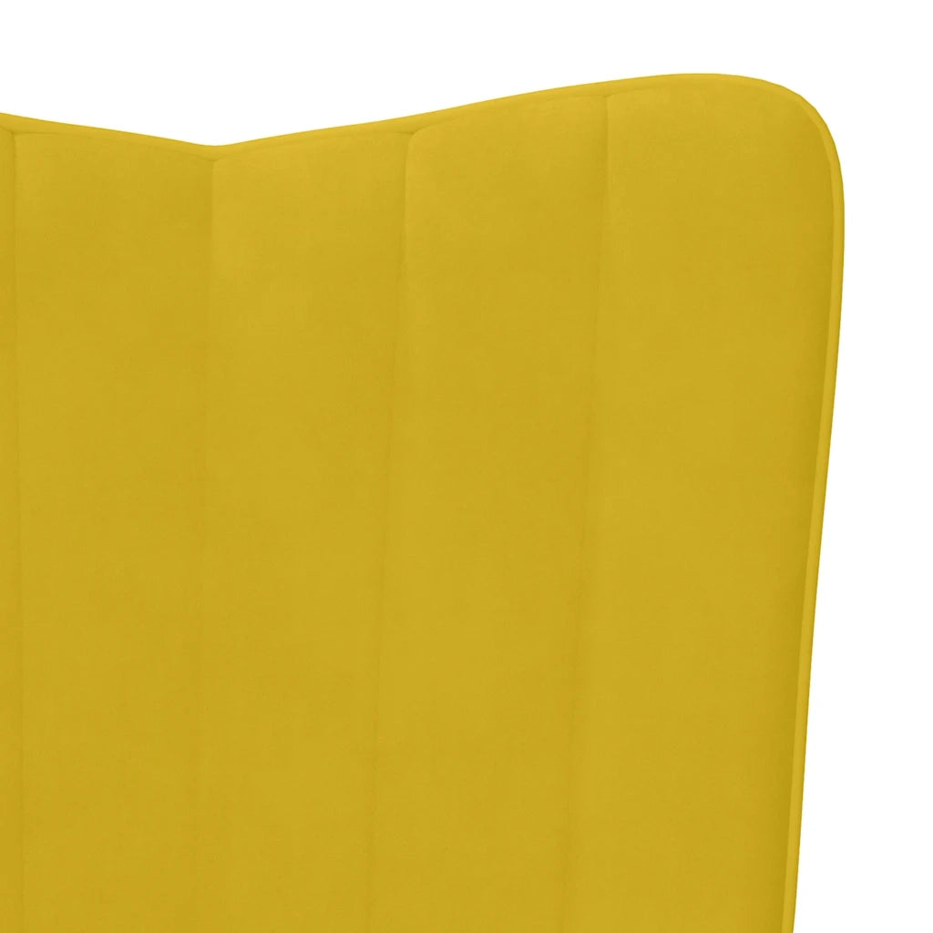Divano Sedia-Poltrona Relax con Poggiapiedi Giallo Senape in Velluto 799332
