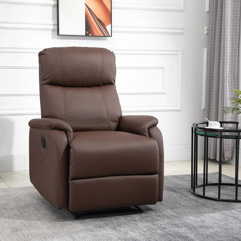 Poltrona Relax Reclinabile Manuale con Poggiapiedi ¨C Xylo ¨C Similpelle Marrone 76x91x106cm