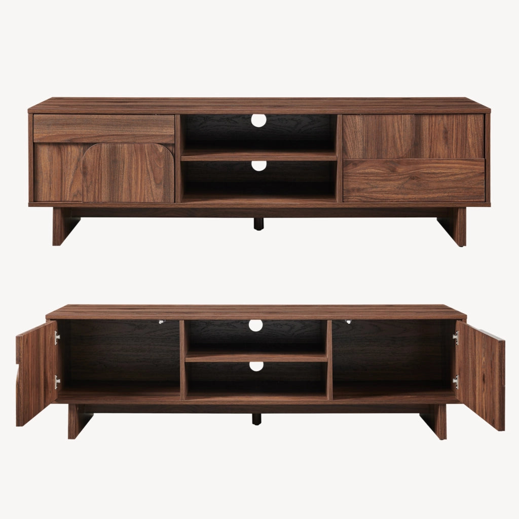 Mobile Porta TV Katanshumn con 2 Ante 150x39x45 cm - Effetto Noce [en.casa]