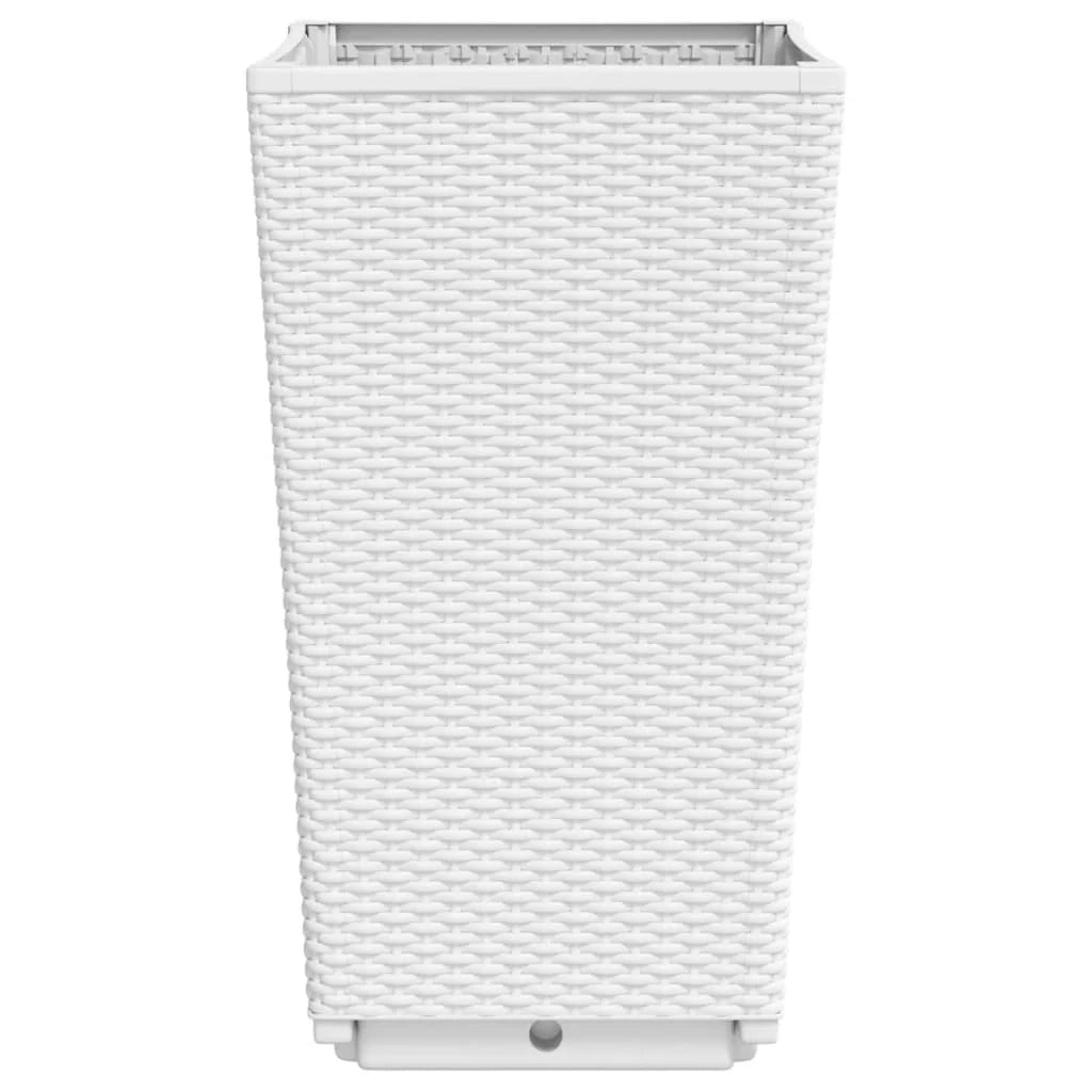 Fioriera rialzata per piante fiori giardino patio set da 2 32,5 x 32,5 x 57 cm polipropilene bianco 02_0038935