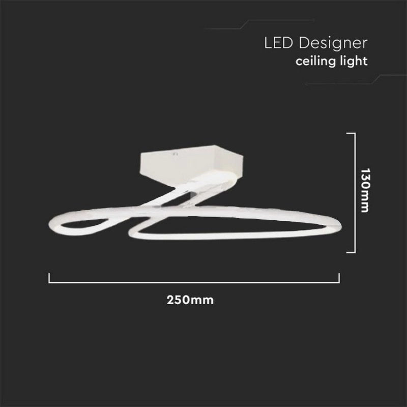 Plafoniera Lampadario LED 20W 2130LM Design Moderno Rotondo Spirale D250X130mm Colore Bianco 4000K SKU-6927