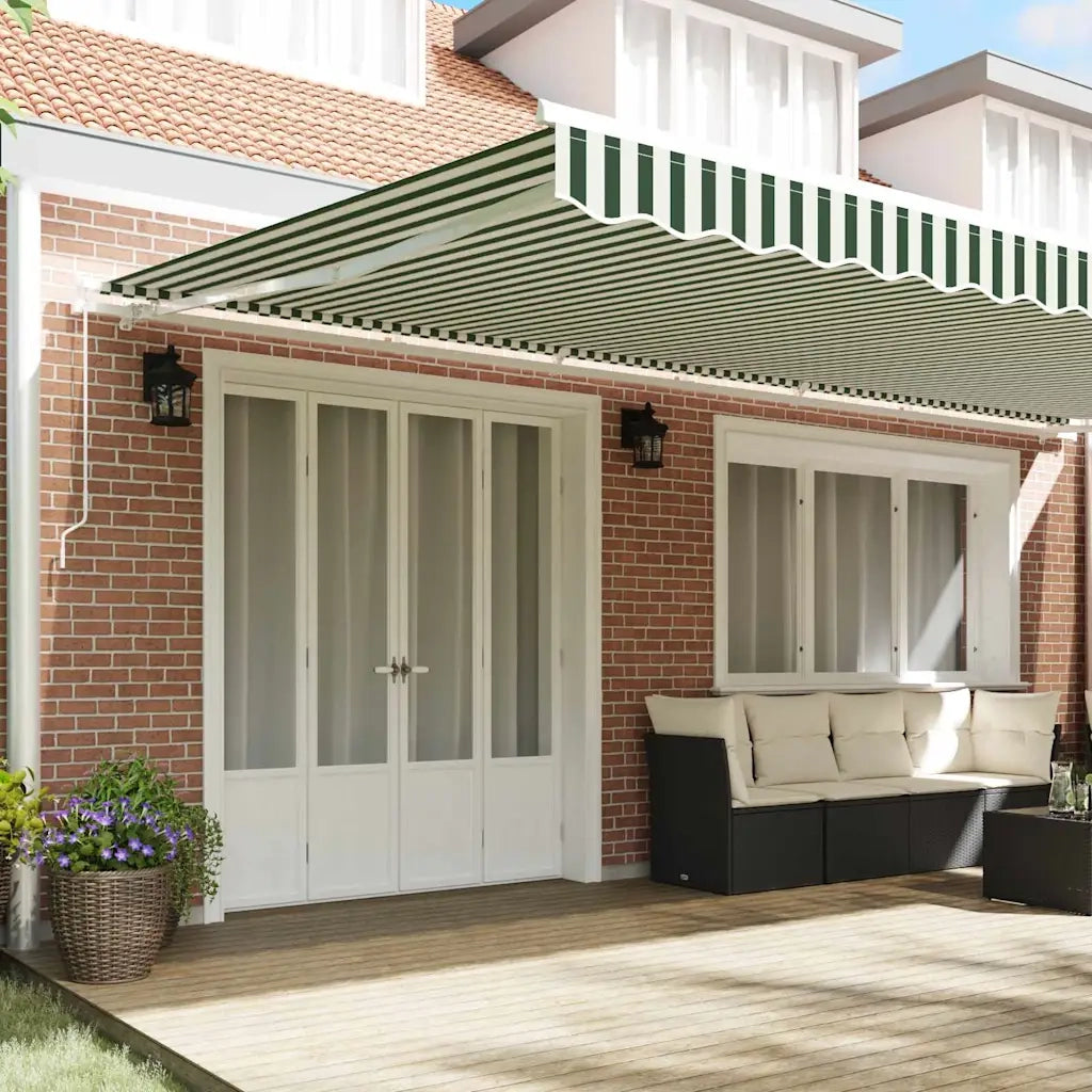 Telo di ricambio per tenda da sole Verde e bianco 600 × 350 cm 42000665
