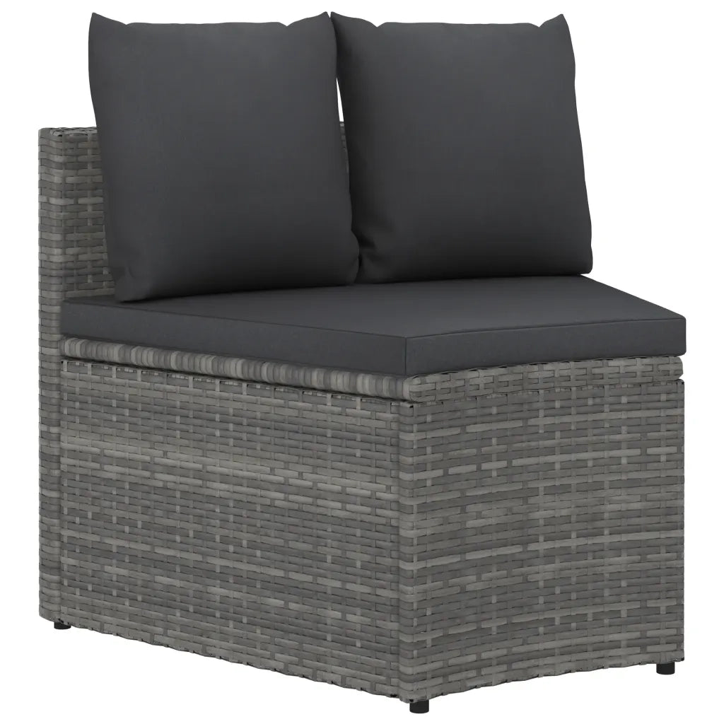 Set Divani da Giardino 2 pz | Set Salotto da Giardino con Cuscini in Polyrattan Grigio