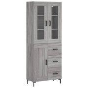 Buffet credenza cassettiera armadio mobile contenitore organizer cucina soggiorno salotto rovere Sonoma alto 69,5 x 34 x 180 cm legno ingegnerizzato grigio 02_0035454