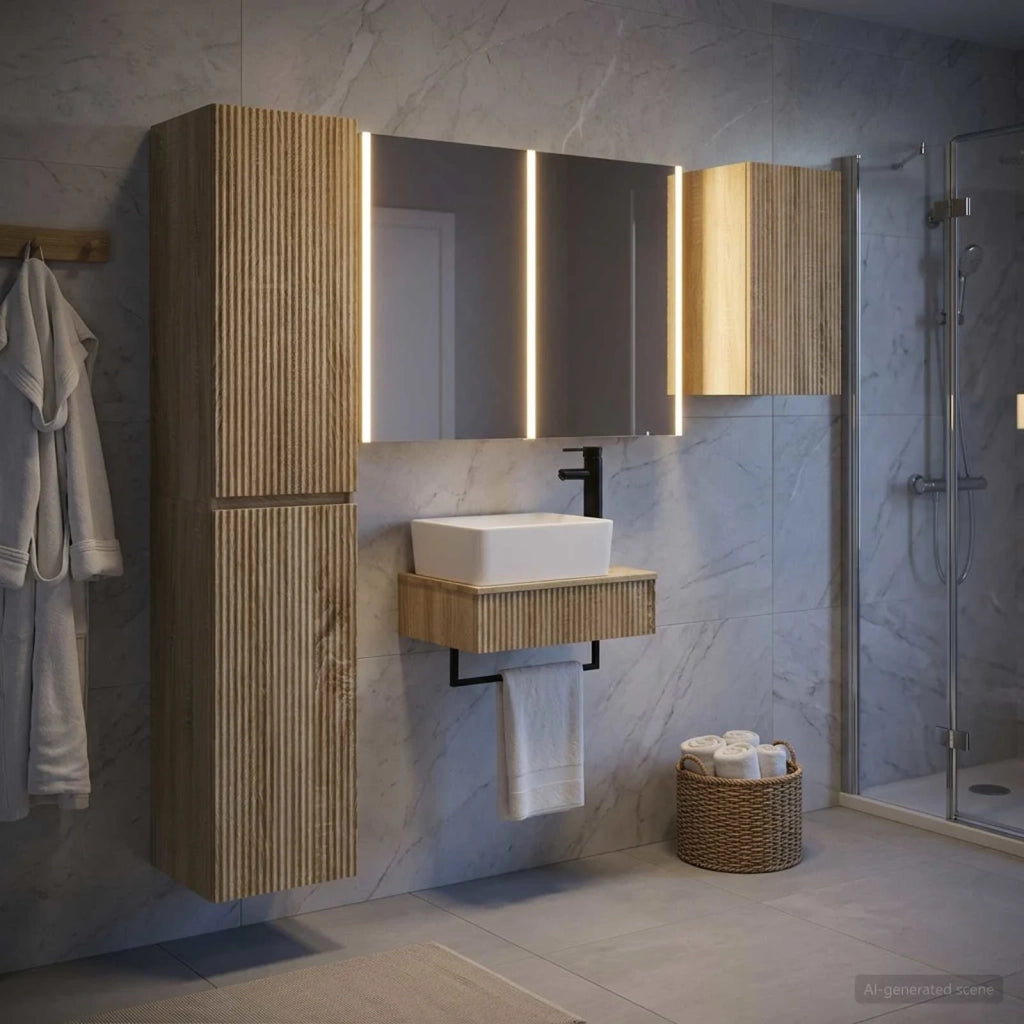 Set di mobili per il bagno 5 pcs Rovere Sonoma 3407281