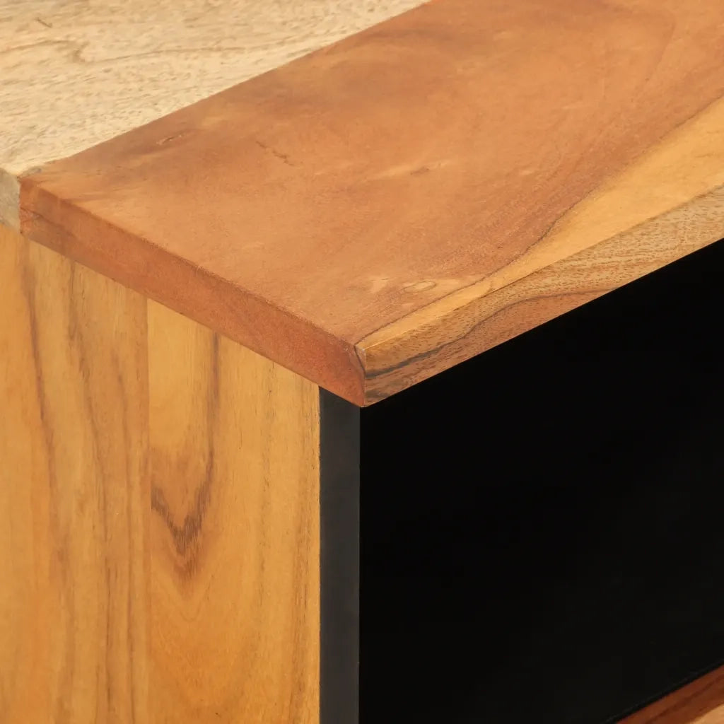 Comodino-Tavolino da notte 40x33x46 cm in Legno Massello di Acacia 862753